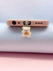 1pc Cute Bear Design Dust Plug Compatible With Apple/Type-C, Dust Protector Cover For Android Phone Charging Port - Multicolor - View 2