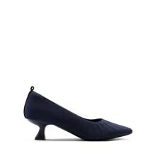 Women's Kitten Heels Pointed Toe Work Pumps Comfortable Knitted Closed Toe Solid Color Dress Wedding Shoes For Casual, Formal, And Commute Wear - 藏蓝色 - 查看 6