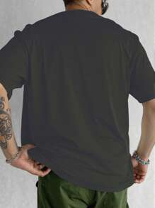 Customizable Men's T-Shirt, Personalized Photo Print Men's T-Shirt, Pet Shirt, Vintage 90s Pattern Shirt, Bootleg Dog Shirt, Customized Bootleg Rap Dog T-Shirt, Personalized 90s Bootleg Shirt, Customized Bootleg T-Shirt Ornamental,Dawg Stylish,Fashion,Hipster,Contracted,Easy Costume,Modest Fashion,Minimal Chic,Casual Custom,Unique,Personalized Ideal Gifts For Him Family,Boyfriend,Friends,Children,Gymboy - Dark Grey - View 6