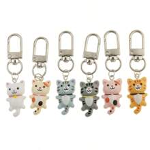 6 chiếc móc khóa mèo nhiều màu sắc dễ thương Y2K thích hợp cho chìa khóa xe cầm tay phụ kiện ba lô phụ kiện thời trang lý tưởng cho quà tặng hàng ngày và tiệc tùng trở lại trường học - nhiều màu - Xem 5