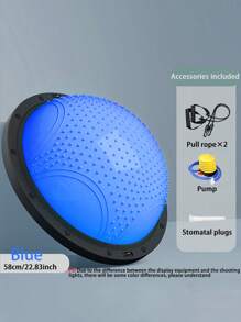 Extra Thick Bosu Ball With 2 Resistance Bands & Pump - Perfect For Yoga,Pilates, Fitness, Home Workouts, Balance Training, And Core Exercises - Multicolor - View 14