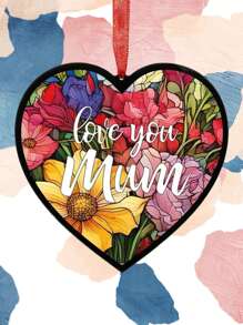 1 件“爱你妈妈”彩色玻璃效果心形捕光器 - 适合妈妈、妻子、奶奶、母亲节、婚礼季节、精美礼物 - 彩色 - 查看 1