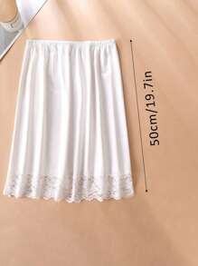 3 Pieces/2 Pieces/1Piece Hip-Wrapped Lining Skirt Bottoming Skirt Anti-Exposure Skirt,Multi-Color, Solid Color, Spring And Summer Styles,Anti Transparency And Anti Light Medium Long Skirt, Inner Lining Skirt, Lace Bottom, Anti-Static Skirt, Elastic Waistband Suitable For Slightly Overweight Girls, Suitable For Daily Wear