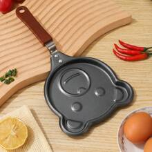 1 pieza Sartén antiadherente con forma de animal de 4"/ 5", sartén creativa para freír el desayuno para uso doméstico, con formas de tigre, oso, panda, cara sonriente y corazón