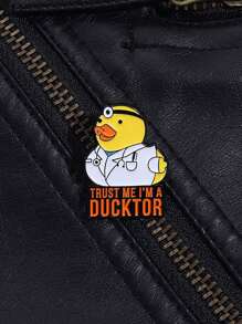 1PC Trust Me I'm A Ducktor Duck Metal Brooch Cartoon Animal Doctor Enamel Badge Personalized Fun Jewelry Clothe Lapel Pin Friend Gift - Multicolor - View 6