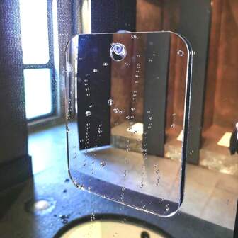 Compact Fog-Free Acrylic Shower Mirror With Suction Cup - Portable, Easy-To-Clean, Ideal For Travel & Gym, Perfect For Men Shaving & Women Makeup Application, 6"X4", Wall-Mount Or Handheld Use, Portable Beauty Tool|Sleek Acrylic Mirror| Acrylic Home Bathroom Decor Fall Decor Makeup Organizer Bathroom Accessories Back To School