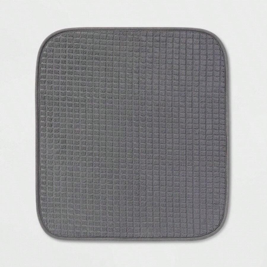 16"X 18" Drying Mat Dark Gray - Brightroom™: Polyester, Machine Washable, Dish Drying Mat