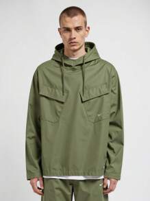 Nike Woven Pullover Field Jacket - Oil Green/white - View 1