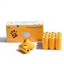 Rollos de bolsas para excrementos de perro hechas de almidón de maíz, resistentes a fugas - 270 unidades, 18 rollos - Bolsas para excrementos de mascotas