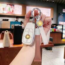 2 piezas Tapa de lápiz labial con incrustaciones de diamantes y llavero, cubierta reemplazable para brillo de labios, se puede colgar en el bolso o en las llaves