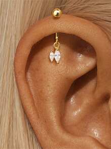 Piercing de cartilagem assimétrico em formato de estrela e bola de prata esterlina 925, joia para mulheres, uso diário, festa de casamento, noivado, aniversário, dia dos namorados