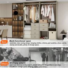 Hot New Multifunctional Partition Design Set Hanging, Storage, Shelves, Shoe Racks, In One Of The Wardrobe Storage System Combination Wardrobe Set, Large Storage Space Design, Stylish Simple And Generous, High Sense Of Full, Both Durable And Practical!