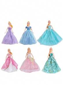 1pc 30cm Bride Doll Wedding Dress, Cute Plaything With Long Train