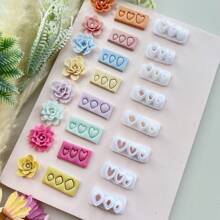 Creative 3D Flower Petal Ornament Earring Pendant Making Soft Clay Mold Clay Knives Polymer Clay Earring Making DIY Mold Tools Polymer Clay Knives Polymer Clay Cutter
