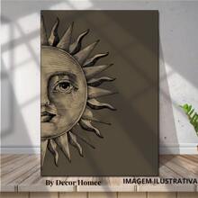 Kit 2 Quadros Metadinha Sol e Lua, decoração de casa, sala escritório, cozinha MDF 20x28 - Branco - View 4