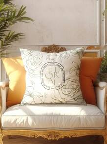 4 件装复古绿色花卉和格子图案枕套，材质柔软舒适，畅销，家居装饰靠垫套，适用于沙发、客厅、卧室，不含枕芯