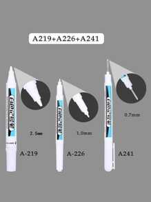 3pcs White Markers, (0.7mm, 1mm, 2.5mm) Nibs, Deep Hole Markers , Perforation Positioning/Quick Drying Waterproof/Tile Marking, Perfect For Carpenters, Architects, Glass, Tyres And Art Projects