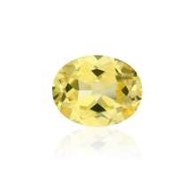 一颗 100% 黄色蓝宝石散装椭圆形切割宝石，用于饰品高级珠宝制作材料 DIY