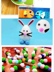 30pcs/100pcs Self-Adhesive Googly Eyes, Suitable For DIY Crafts And Party Decorations - Black And White, Easy To Use, Decorative Plastic Material, No Electricity Required