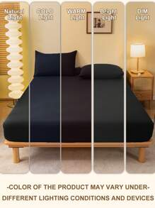 1 Stück festes schwarzes Spannbetttuch, Bettwäsche, Bettüberwurf, Matratzenschoner, Matratzenbezug für Bett, weich und atmungsaktiv, für alle Bettgrößen - Einzelbett, Doppelbett, Kingsize, Queensize, Baumwolle, knitterarm, besser für den Schlaf, maschinenwaschbar, ideal als Ostergeschenk, Muttertagsgeschenk, perfekt für Feiertage, maschinenwaschbar