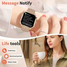 SENBONO Women Smart Watch With Fitness Tracker, Wireless Call, Smart Sitting Reminder, Real-Time Weather Forecast, Pedometer - Stylish New Sports Design For Active Women, Compatible With Android And IOS - Rose Gold - View 5