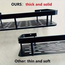 Suporte de chuveiro de parede com grande capacidade, instalação sem perfuração, prateleira flutuante para banheiro e cozinha, economiza espaço e é fácil de instalar, para armazenar produtos de higiene pessoal, feito de alumínio, acessórios para banheiro, decoração de ambiente