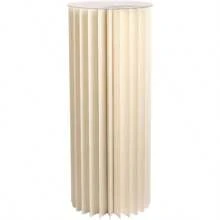 Efavormart 40" Ivory DIY Accordion Cylinder Cardboard Folding Pillar Pedestal Box Display Column Stand With Round Top Plate