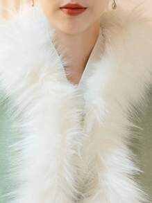 1 Meter Widen Artificial Fur Edge Decorative Fabric Pieces Fashion Tape Sewing Accessories Craft Bride Clothing Fur Accessories Washable With Lace Trim Fur Strips Easter Decor Sewing Artificial Imitation Raccoon Fur Hat Strips Diy Fur Edge Accessories Lace Fur Colorful Plush Strips Nightgown Fur Edge DIY - Multicolor - View 11