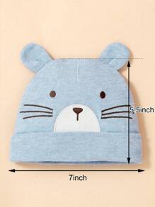 1 chiếc mũ len in họa tiết thêu mèo mềm mại, thích hợp cho trẻ sơ sinh và trẻ nhỏ, mũ lưỡi trai thiết kế đáng yêu, quà tặng cho bé trai và bé gái - Nhiều màu - Xem 8