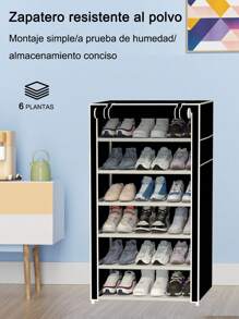 1pc Shoe Rack Organizer 3/4/5/6/8 Tiers, Multi-Tier Metal Shoe Rack, For Entryway, Porch, Patio, Bedroom And Living Room; Durable, Easy To Assemble, Adjustable, Compact Design For Various Room Types, Portable Storage Furniture - Black - View 2