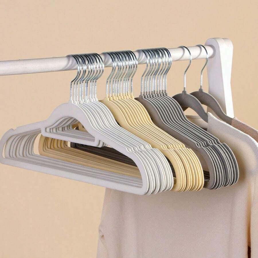 5/10pcs Seamless Anti Slip Velvet Fabric Saves Space Hanger Suitable For Bedroom Wardrobes, Wardrobes, Dormitory Clothing Organization, Hanger, Grucce Armadio, Appendi Abiti, Grucce, Grucce Salvaspazio, Mother's Day, Hot Selling And Great Value Item, Today's Discount
