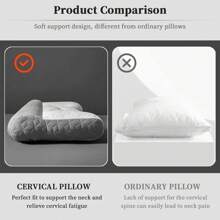 2/4 paquetes de almohada cervical de apoyo de látex, almohada ergonómica para sueño profundo de espalda y hombro, almohada de tracción cervical para dormirde lado