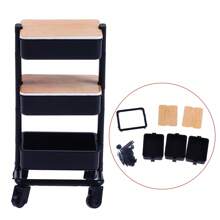 1pc Dollhouse Moving Push Cart Storage Rack Furniture Accessories For 6-Inch BJD Dolls Play Scene (Requires Assembly)