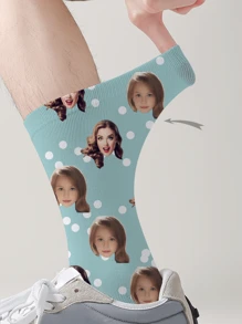 A Pair Of Heartwarming Customized Socks For Women And Men That Can Print Photos And Texts, Allowing You To Wear Your Stories On Your Feet. Incorporate Your Creativity, With Soft Materials To Care For Your Feet And Accompany You Throughout The Four Seasons. It's Also An Excellent Choice For Holiday Gifts. Come And Customize Your Exclusive Socks Now! - Multicolor - View 3