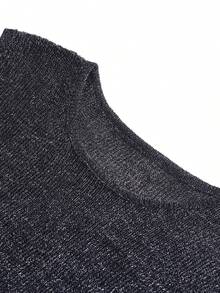 Women's Summer Short Tank Tops Solid Color Sleeveless O Neck Sheer Crop Knit Vest For Night Club Party - 黑色 - 查看 9