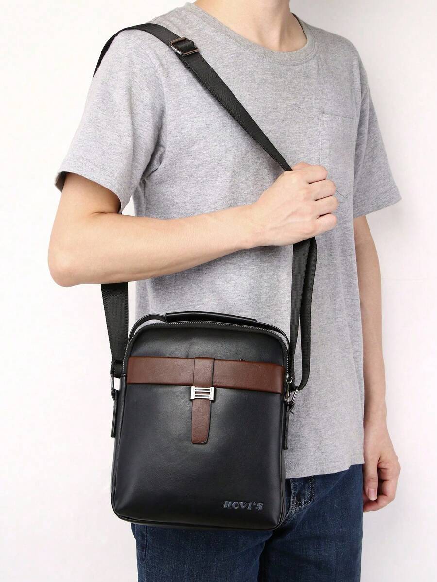 HOVI'S Men's Fashion Simple Crossbody Bag – Stylish Briefcase For Business Commute, Multi-Functional Large Capacity Portable Shoulder Bag – Ideal Gift For Men Sling Bag - Multicolor - View 1