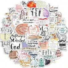 50/100 miếng dán Graffiti câu Kinh Thánh gốc, trang trí cho hành lý, bút, đàn ghi-ta, sổ tay, văn phòng phẩm - Nhiều màu - Xem 8