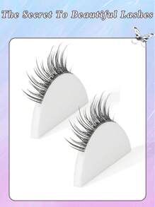 7 对 3D 自然簇状假睫毛，短柄透明睫毛，具有漫画眼妆效果，适合卡通风格眼妆