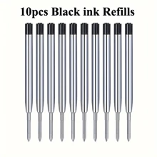 10pcs Metal Medium Point 1.0mm Ballpoint Pen Refills Blue Black Ink Smooth Writing Refill For Writing Office Stationery Back To School - 9.9*0.6cm - View 11