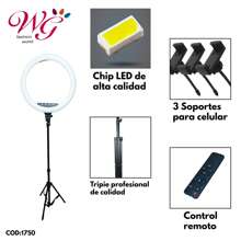Aro De Luz Profesional 18 Pulgadas Con Tripie - Multicolor - Ver 4