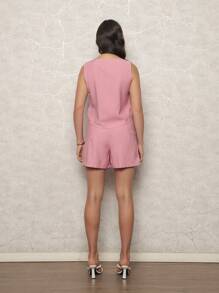 Women's Summer Set In Very Fresh Fabric - Rosa vieja - Ver 2