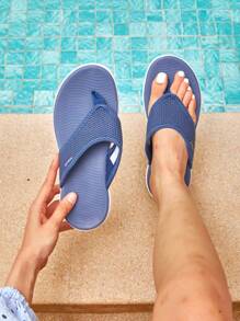 Women's Flip Flop Arch Support Beach Vacation Soft Cushion Comfort Flip Flop Thong Sandals - Blue - View 4