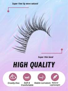 7 对 3D 自然簇状假睫毛，短柄透明睫毛，具有漫画眼妆效果，适合卡通风格眼妆