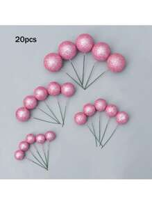 20 Stücke Schaumstoffkugel Tortendekoration, vier Größen und mehrfarbige gemischte Schaumstoffkugeln, Geburtstag, Hochzeit, Junggesellinnenabschied, Taufe, Gender Reveal Party, Rentnerparty, Themenparty Tortendekoration, passend, verschiedene Farben zur Auswahl, geeignet für verschiedene Anlässe (Bitte nach Anbringen des weißen Schlauchs verwenden. Die kugelförmige Oberfläche sollte den Kuchen nicht berühren.)