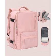 Airline Approved Expandable Waterproof Multifunctional Travel Backpack W02 - Bụi hồng - Xem 2