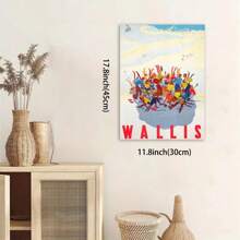 Framed Vintage Wallis Skiing Poster Reproduction, High-Quality  Canvas Wall Art For Home Office Decor, Perfect For Room Decor