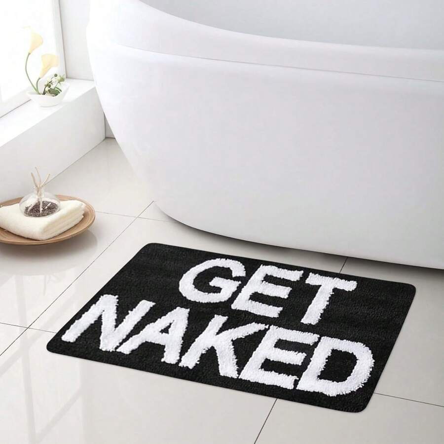 Bathroom Rug,Funny Bath Mat Non Slip Absorbent Black Bath Rug Cute Bath Mats For Bathroom Floor And Shower Funny Bathroom Decor For Apartment Machine Washable,16" X 24" /20" X 32" - Đen và trắng - Xem 1