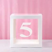 Cajas de globos blancos, con letras para Baby Shower, 1 caja con 1 letra o 1 juego de 4 cajas y letras B-A-B-Y, decoraciones de fiesta de baby shower para fiestas de cumpleaños, cajas de globos transparentes, bloques claros para fiestas de cumpleaños, duchas nupciales, revelación de género, decoraciones de cajas de globos