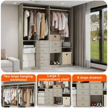 Hot New Multifunctional Partition Design Set Hanging, Storage, Shelves, Shoe Racks, In One Of The Wardrobe Storage System Combination Wardrobe Set, Large Storage Space Design, Stylish Simple And Generous, High Sense Of Full, Both Durable And Practical!