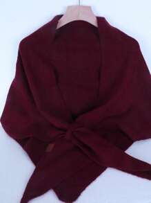 1buc eșarfă triunghiulară, ocazională, ușoară, coreeană, în amestec de lână, cu mai multe uzuri, încalzitoare pentru gât, culoare solidă, potrivită pentru toate anotimpurile